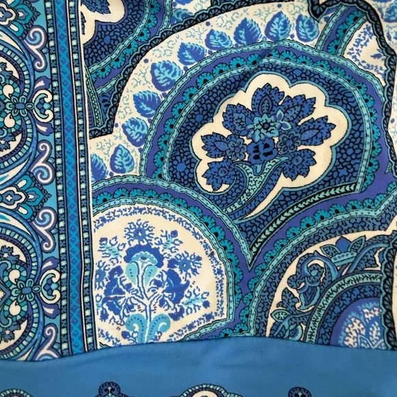 Ralph Lauren Blue Paisley One Piece Swimsuit - Picture 5 of 8
